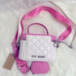 🩷PRICE IS FIRM🩷Steve Madden Pink and White Crossbody NWT Excellent Condition